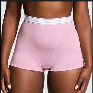 PINK Victoria’s Secret Logo Cotton High-Waist Boyshort Panty, XL